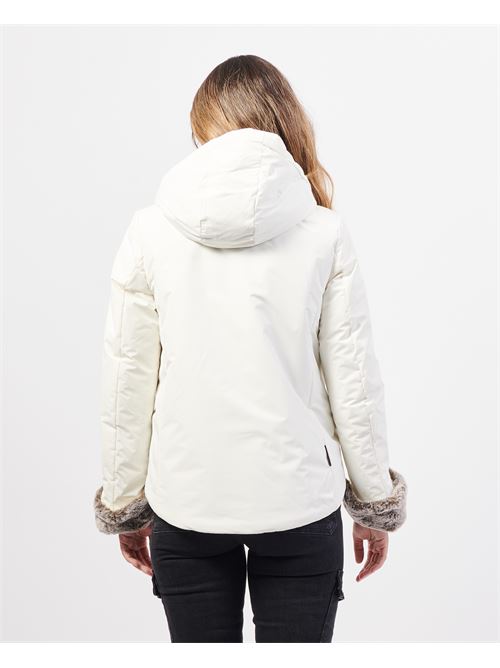 Veste femme Suns avec capuche et doublure en fourrure SUNS | GBS53019DOFF WHITE